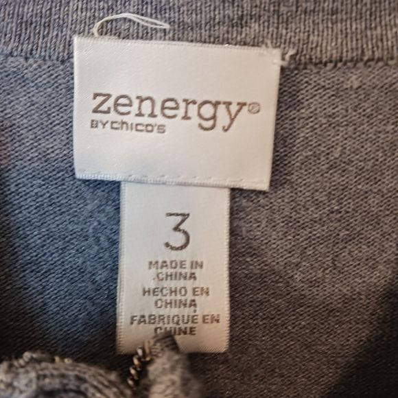 Chico's Zenergy Cozy Faux Fur Cashmere Blend Bomber Jacket Sz 3 Or XL - Picture 3 of 15